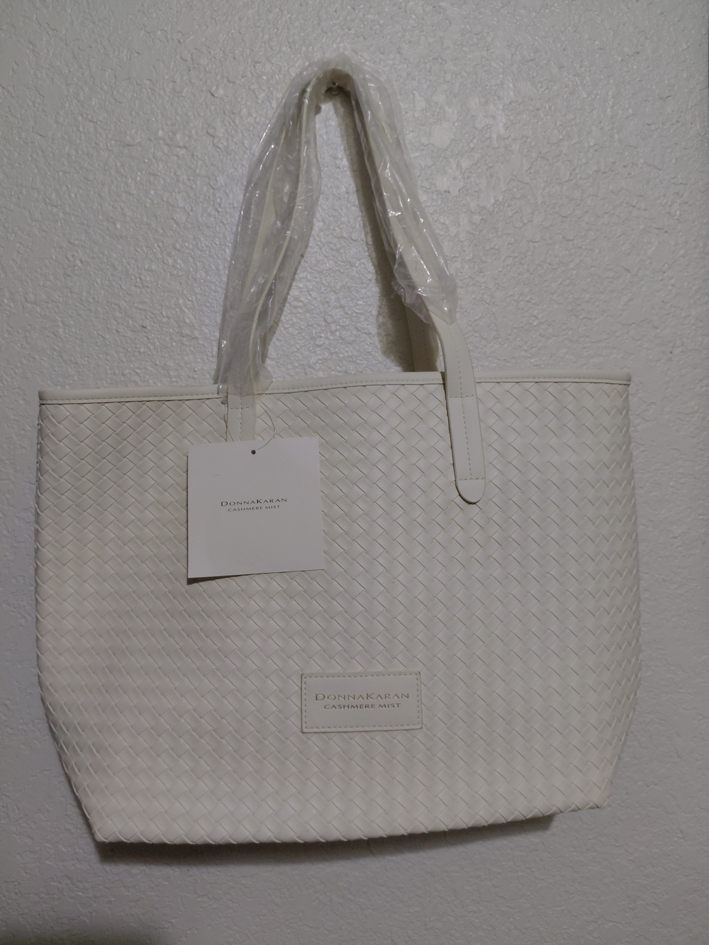 Donna Karan Cream Woven Tote